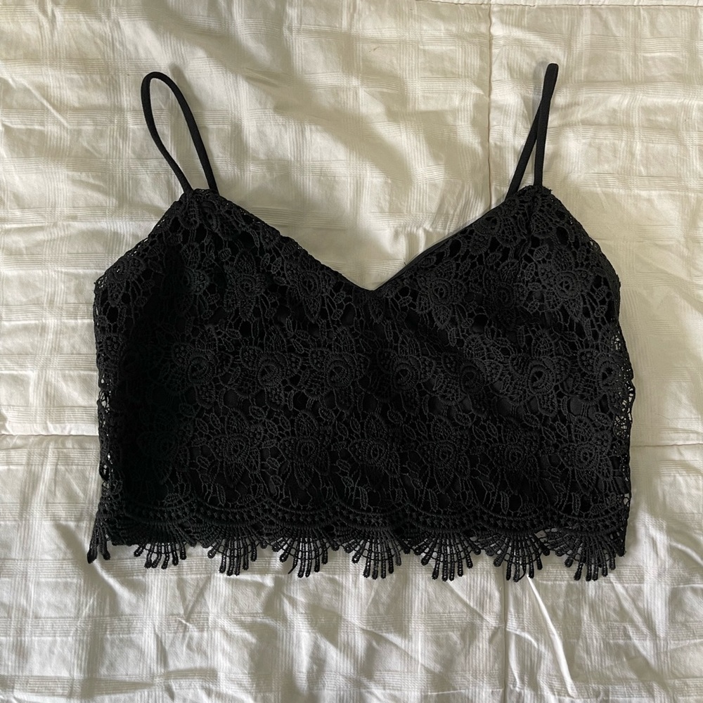Holiday Lace Crop Top